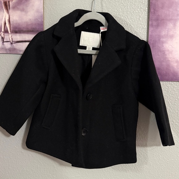 Zara wool blend coat lined Girl/boy 1.5 years New